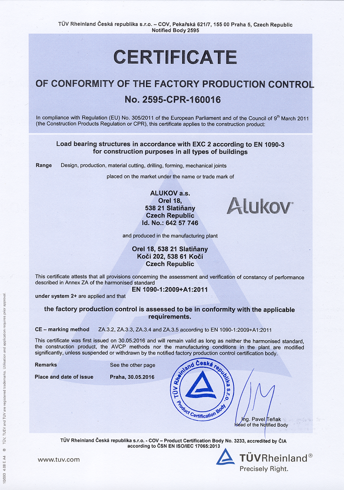 Ce certificate for alukov pool spa and patio enclosures